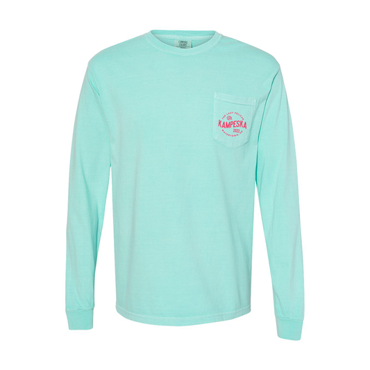 Aqua Long Sleeve Pocket Tee