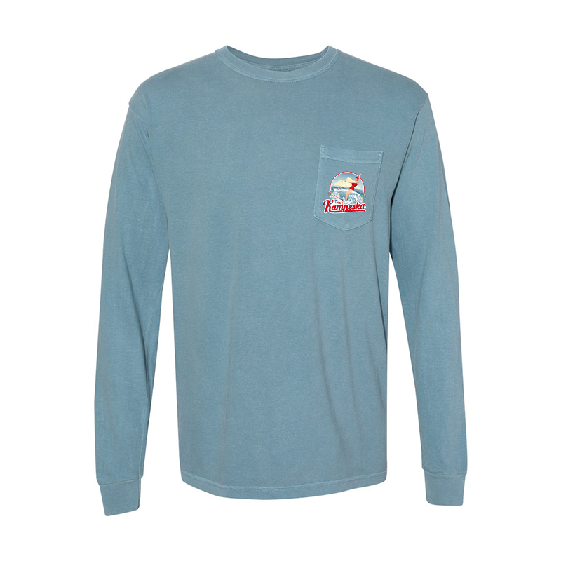 Ice Blue Long Sleeve Pocket Tee